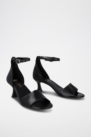 Sandales à talons en cuir Saray - Noir