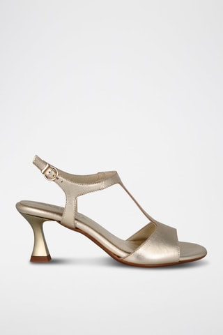 Sandales à talons en cuir Saray - Doré