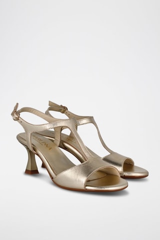 Sandales à talons en cuir Saray - Doré