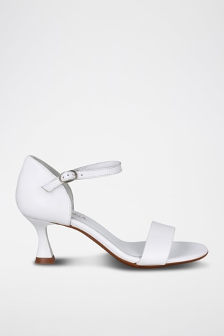 Sandales à talons en cuir Saray - Blanc