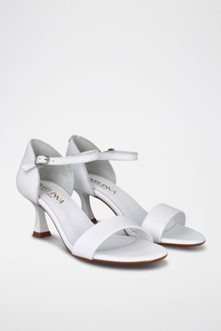 Sandales à talons en cuir Saray - Blanc