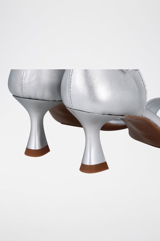 Sandales à talons en cuir Saray - Argenté