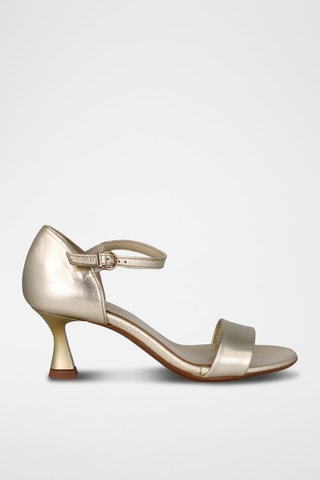 Sandales à talons en cuir Saray - Doré