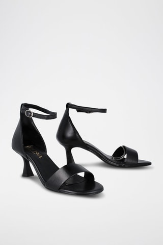 Sandales à talons en cuir Saray - Noir