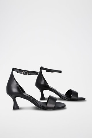 Sandales à talons en cuir Saray - Noir