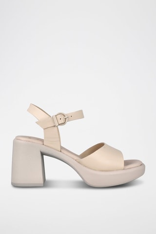 Sandales à talons en cuir Velvet - Beige