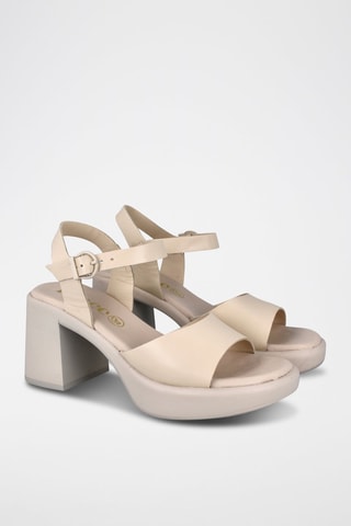 Sandales à talons en cuir Velvet - Beige