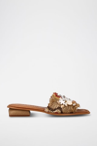 Mules en raphia Rafia - Beige