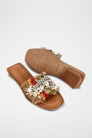 Mules en raphia Rafia - Beige