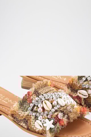 Mules en raphia Rafia - Beige