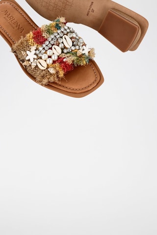 Mules en raphia Rafia - Beige