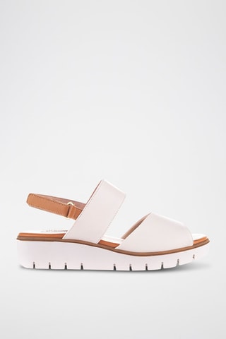 Sandales compensées en cuir Velvet - Blanc