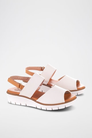 Sandales compensées en cuir Velvet - Blanc