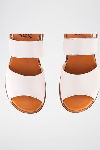 Sandales compensées en cuir Velvet - Blanc