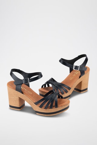 Sandales à talons en cuir Florencia - Noir