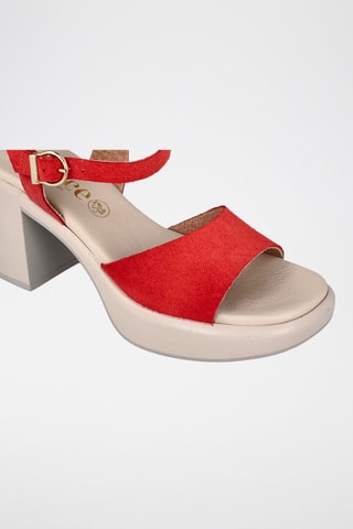 Sandales à talons en nubuck - Rouge