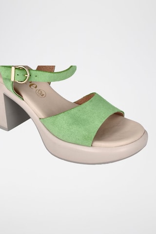 Sandales à talons en nubuck - Vert