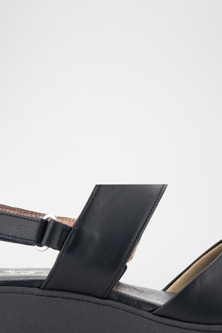 Sandales compensées en cuir Velvet - Noir