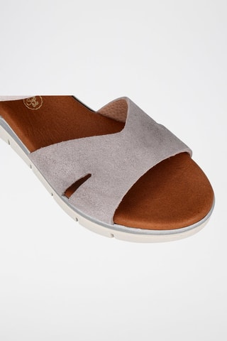 Sandales compensées en nubuck - Gris