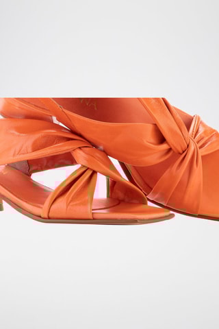 Sandales à talons en cuir - Orange