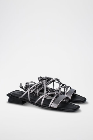 Spartiates en cuir - Argenté