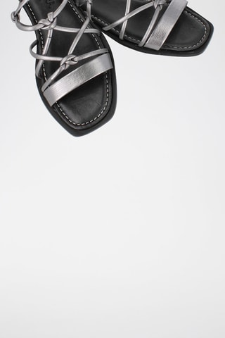 Spartiates en cuir - Argenté