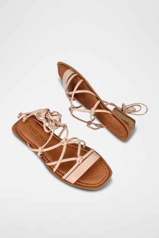 Spartiates en cuir - Beige