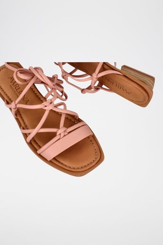 Spartiates en cuir - Rose