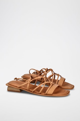 Spartiates en cuir - Camel