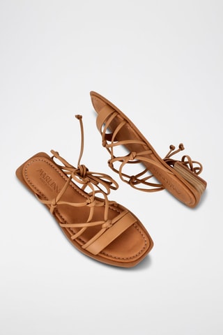Spartiates en cuir - Camel