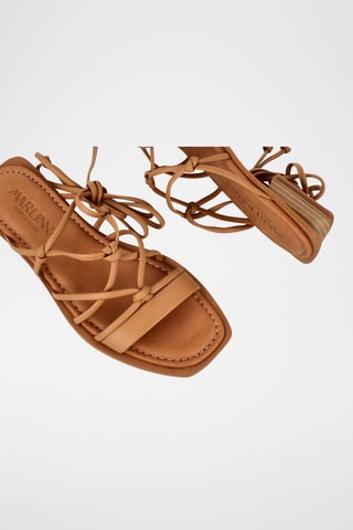 Spartiates en cuir - Camel