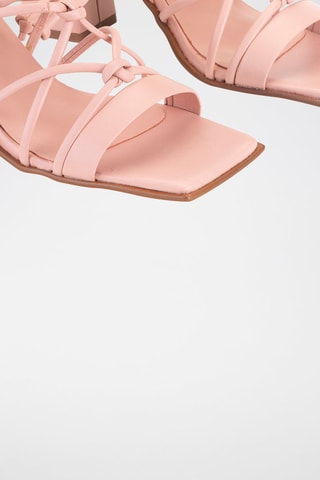 Spartiates à talons en cuir - Rose 