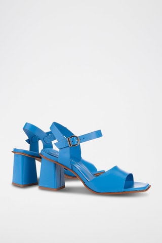 Sandales à talons en cuir - Bleu