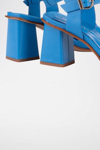 Sandales à talons en cuir - Bleu