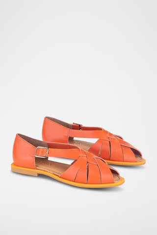 Sandales en cuir - Orange