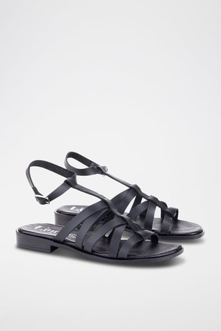 Sandales en cuir - Noir