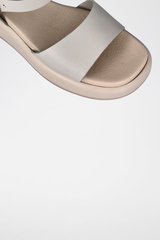 Sandales compensées en cuir Florencia - Gris