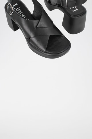 Sandales à talon en cuir Velvet - Noir