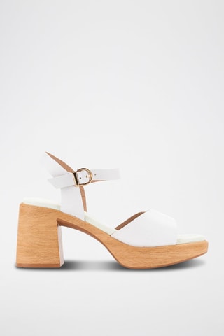 Sandales à talons en cuir Velvet - Blanc