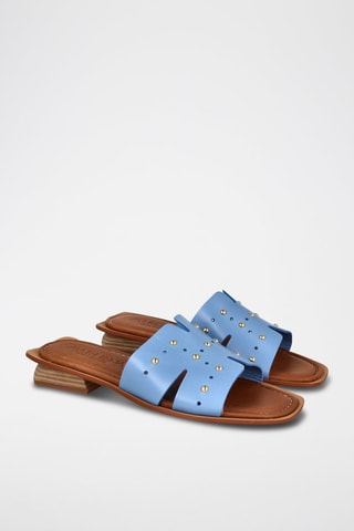 Mules en cuir Florencia - ciel