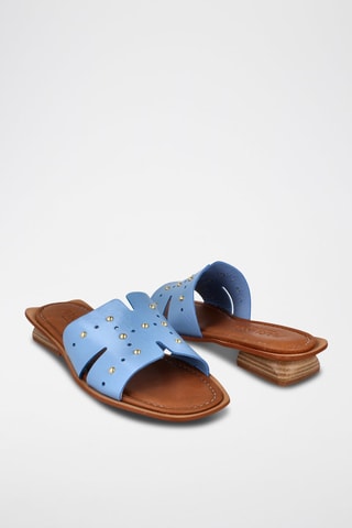 Mules en cuir Florencia - ciel