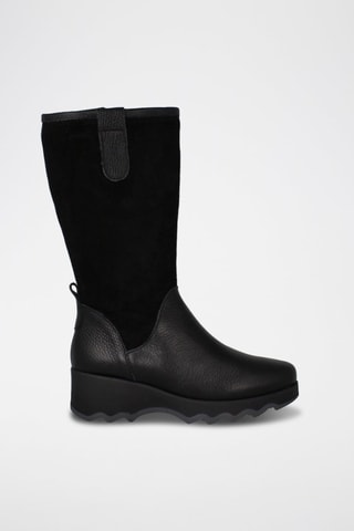 Bottes compensées en cuir - Noir