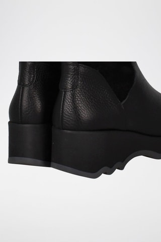 Bottes compensées en cuir - Noir