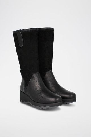 Bottes compensées en cuir - Noir