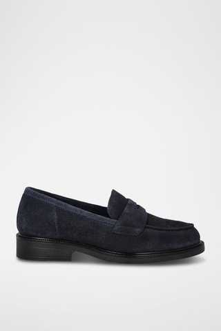 Mocassins en nubuck - Bleu marine