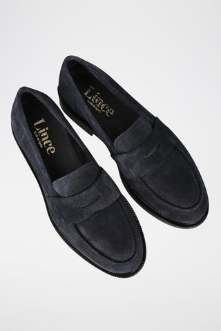 Mocassins en nubuck - Bleu marine