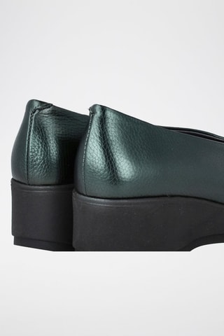 Mocassins en cuir - Vert foncé