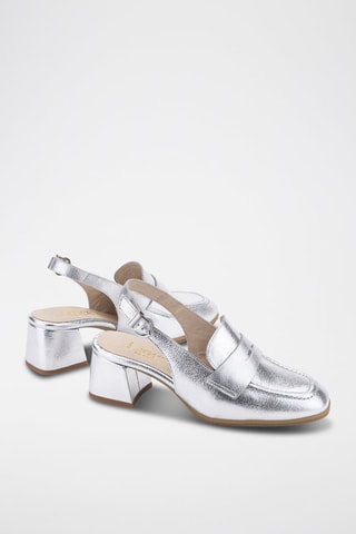 Escarpins en cuir - Argenté