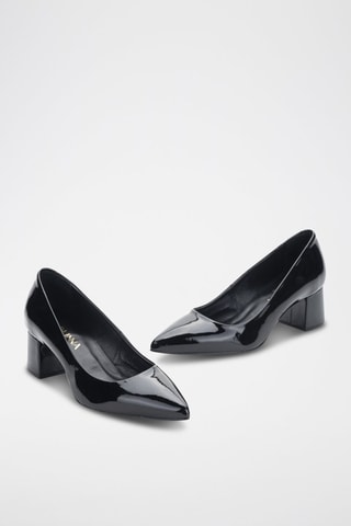 Escarpins en cuir verni Teresa - Noir