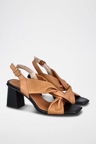 Sandales à talons en cuir Florencia - Camel